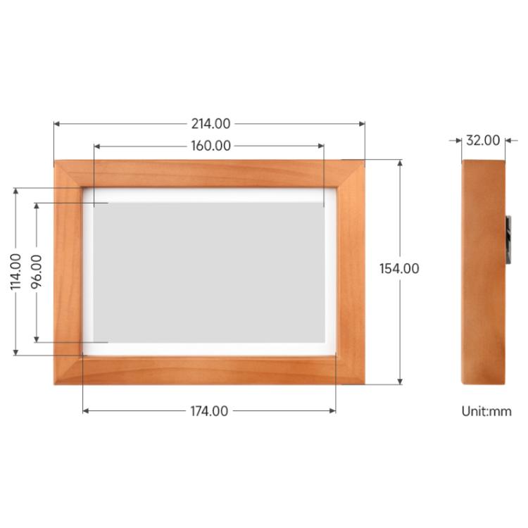 WAVESHARE ESP32-S3 Display e-paper a colori da 7,3 pollici E6 con cornice in legno massello, risoluzione 800 × 480, 32408