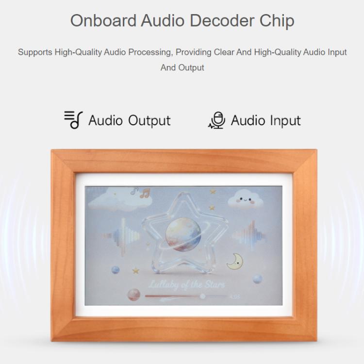 WAVESHARE ESP32-S3 Display e-paper a colori da 7,3 pollici E6 con cornice in legno massello, risoluzione 800 × 480, 32408