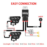 Faro ad alta potenza giallo-bianco da 50 W e 5 pollici per auto e camion, E11, E11+1 to 2 Three-prong Wire Harness