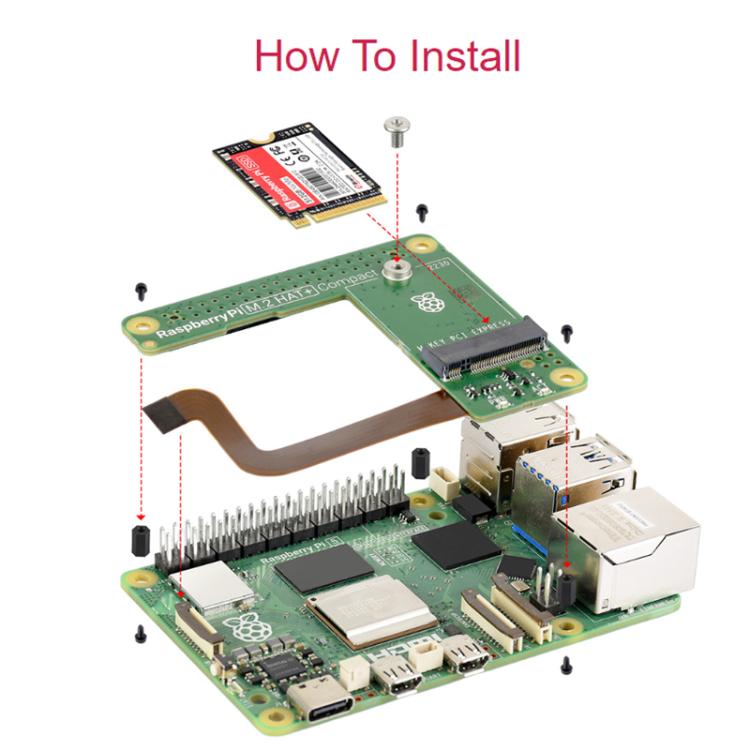 WAVESHARE Scheda di espansione con interfaccia PCIe a M.2 originale per Raspberry Pi Pi5, versione compatta