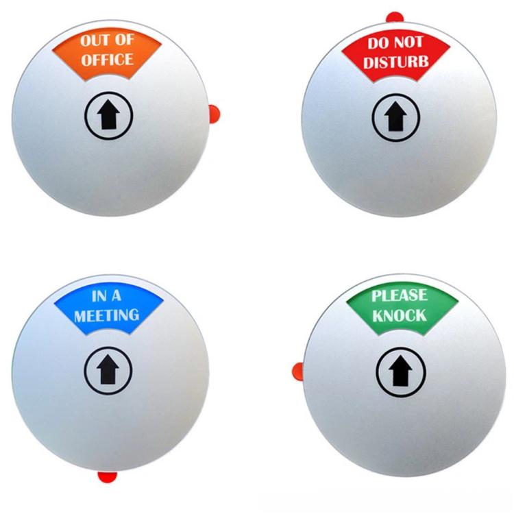 Cartello adesivo 4 in 1 per porta ufficio 5 pollici