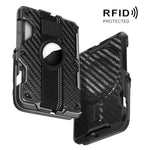 Porta carte magnetico in metallo con supporto e blocco RFID