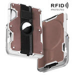Porta carte magnetico in metallo con supporto e blocco RFID