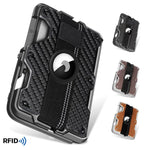 Porta carte magnetico in metallo con supporto e blocco RFID