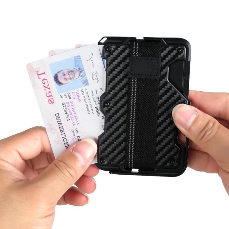Porta carte magnetico in metallo con supporto e blocco RFID