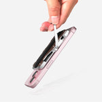 Porta carte magnetico in metallo con supporto e blocco RFID