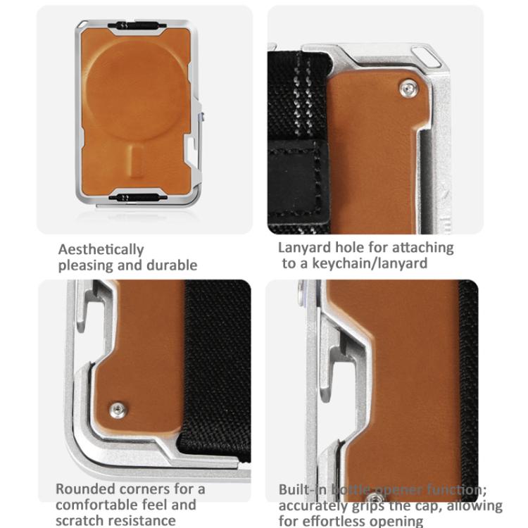 Porta carte magnetico in metallo con supporto e blocco RFID