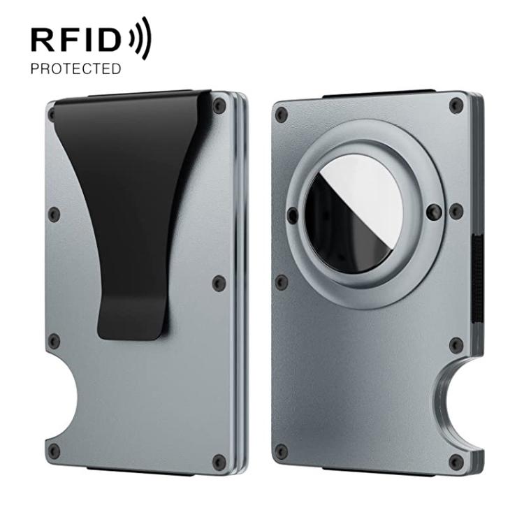 Portafoglio in metallo con protezione RFID per AirTag