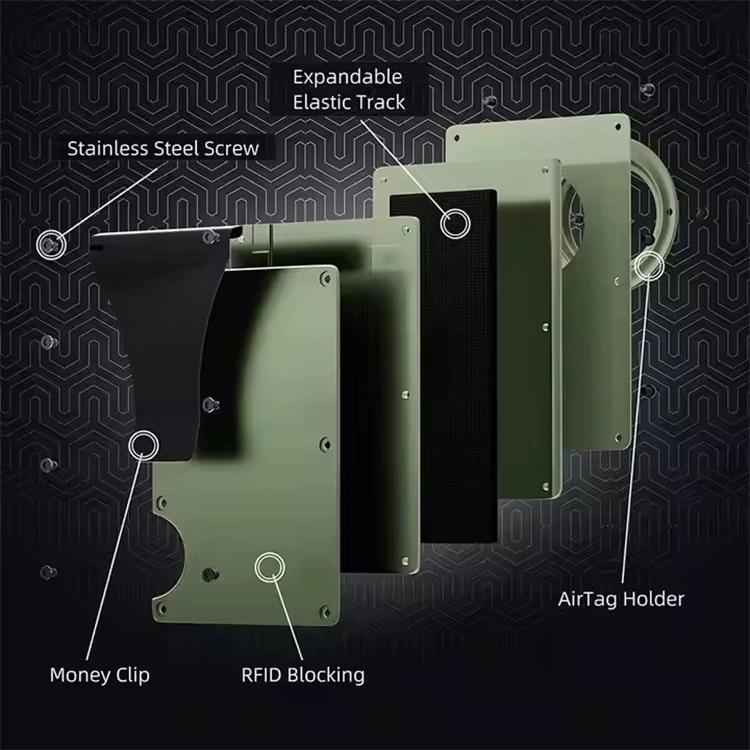 Portafoglio in metallo con protezione RFID per AirTag