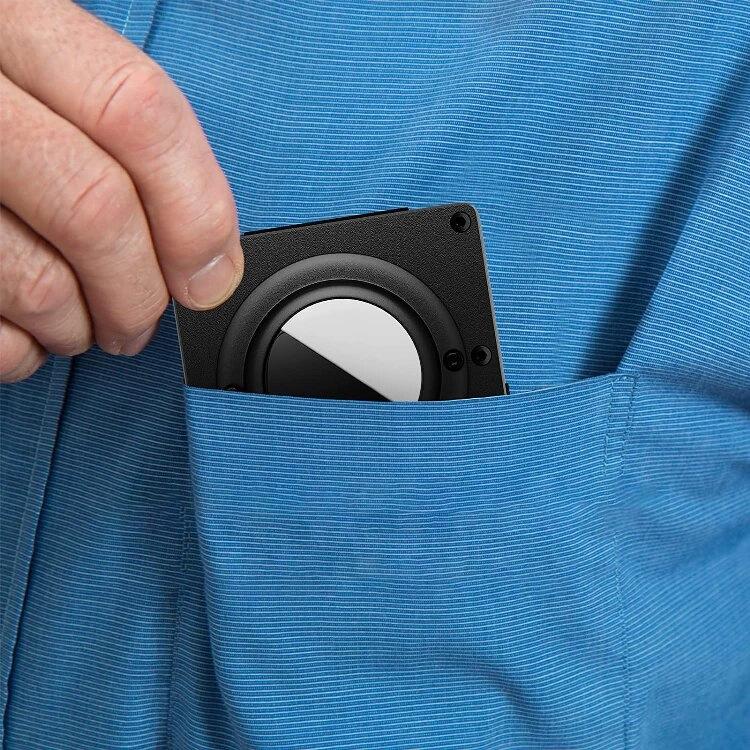 Portafoglio in metallo con protezione RFID per AirTag