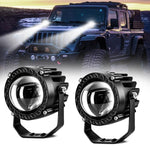 Faro rotondo ad alta potenza da 32 W per auto e camion, colore giallo-bianco., E15, E15+1 to 2 Three-prong Wire Harness