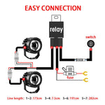 Faro rotondo ad alta potenza da 32 W per auto e camion, colore giallo-bianco., E15, E15+1 to 2 Three-prong Wire Harness