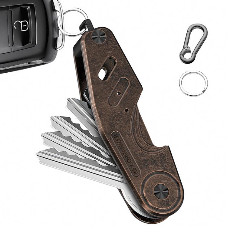 Portachiavi in alluminio vintage con clip per 2-6 chiavi
