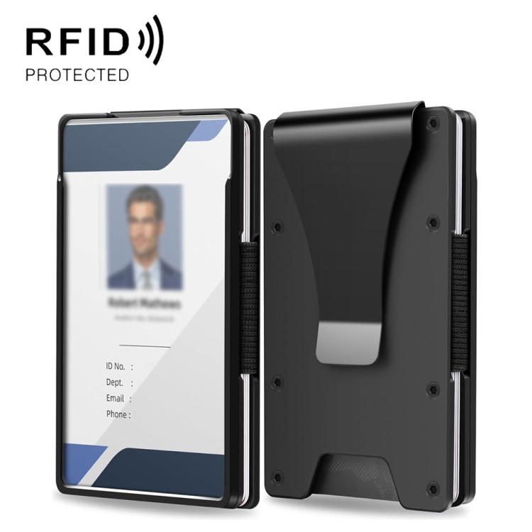Porta badge e portafoglio in alluminio con protezione RFID