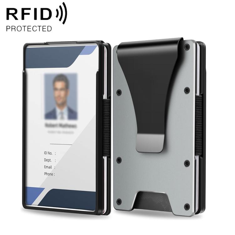 Porta badge e portafoglio in alluminio con protezione RFID