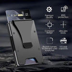 Porta badge e portafoglio in alluminio con protezione RFID