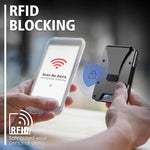 Porta badge e portafoglio in alluminio con protezione RFID