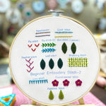 Kit di ricamo 3 in 1 per principianti con telaio e fili