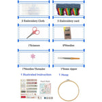 Kit di ricamo 3 in 1 per principianti con telaio e fili