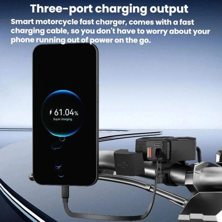 Caricabatterie moto impermeabile IP65 con cavo USB retrattile