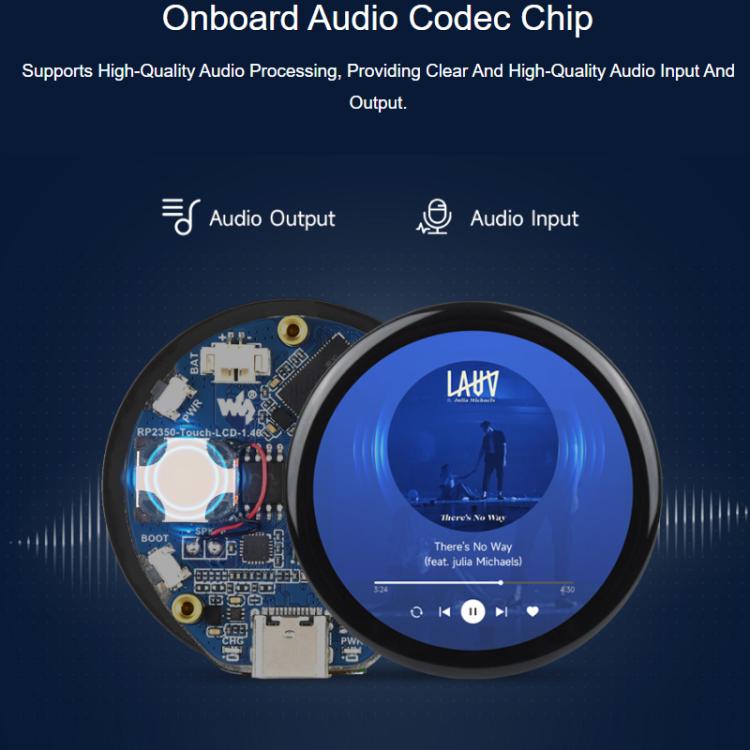 La scheda di sviluppo del microcontrollore ad alte prestazioni WAVESHARE RP2350 è dotata di un display touchscreen rotondo da 1,46 pollici, 32867
