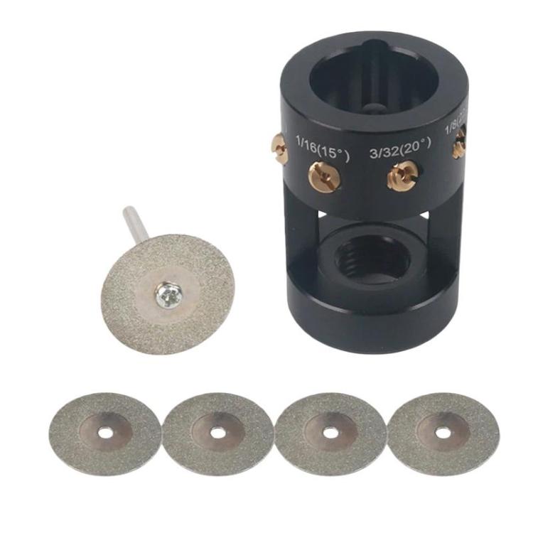 Testa smerigliatrice per elettrodi tungsteno con 4 fori inclinati