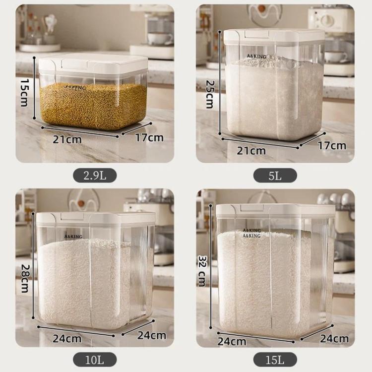 Secchio per riso con coperchio a scatto 2,9L 5L 10L 15L