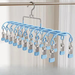 Appendiabiti antivento in acciaio inox con 20 clip