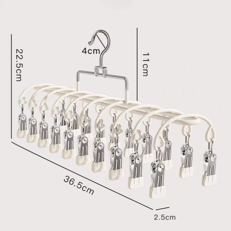 Appendiabiti antivento in acciaio inox con 20 clip