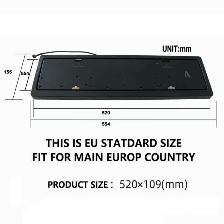 Telaio ribaltabile per targa veicolo elettrico 52x10 cm