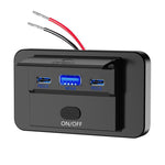 Caricabatterie USB auto rapido PD3.0 QC3.0 da 1 a 3 porte