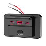 Caricabatterie USB auto rapido PD3.0 QC3.0 da 1 a 3 porte
