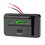 Caricabatterie USB auto rapido PD3.0 QC3.0 da 1 a 3 porte