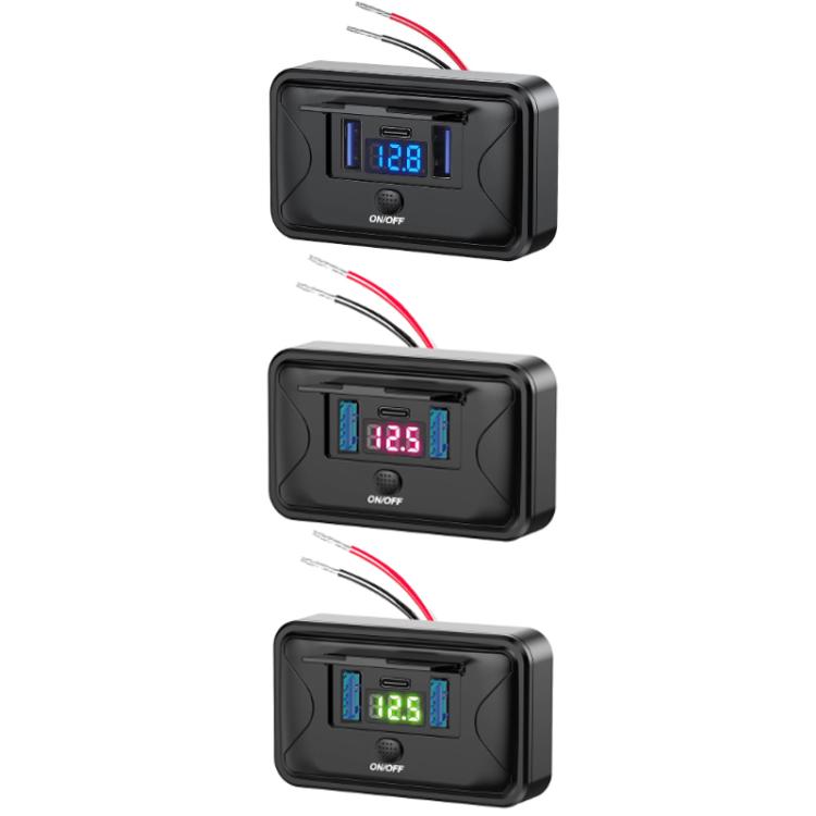 Caricabatterie rapido USB per veicoli con display tensione