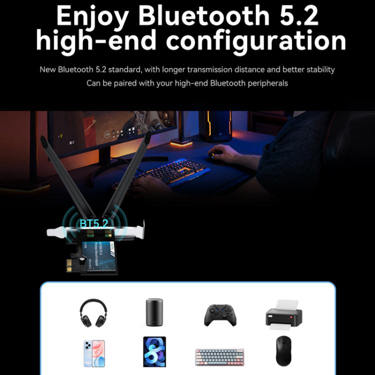 Adattatore rete wireless PCIe AX1800 WiFi 6 Bluetooth 5.2