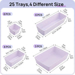 Set 25 pezzi organizer cassetti in PP per casa