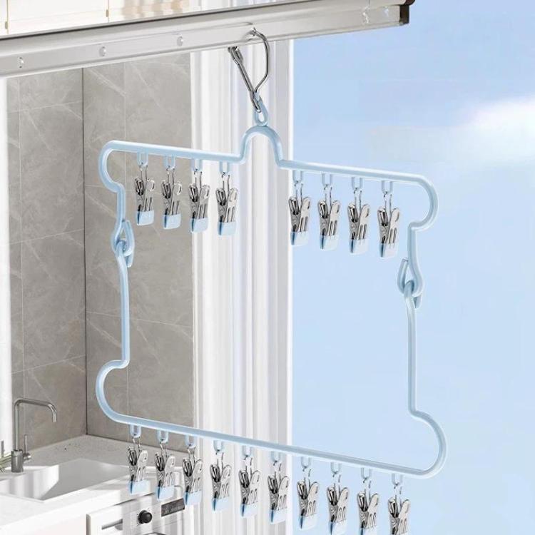 Appendiabiti pieghevole con clip multiple in acciaio inox