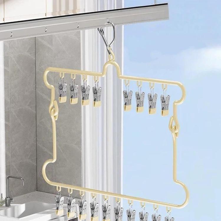 Appendiabiti pieghevole con clip multiple in acciaio inox