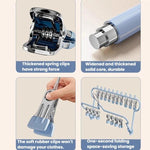 Appendiabiti pieghevole con clip multiple in acciaio inox