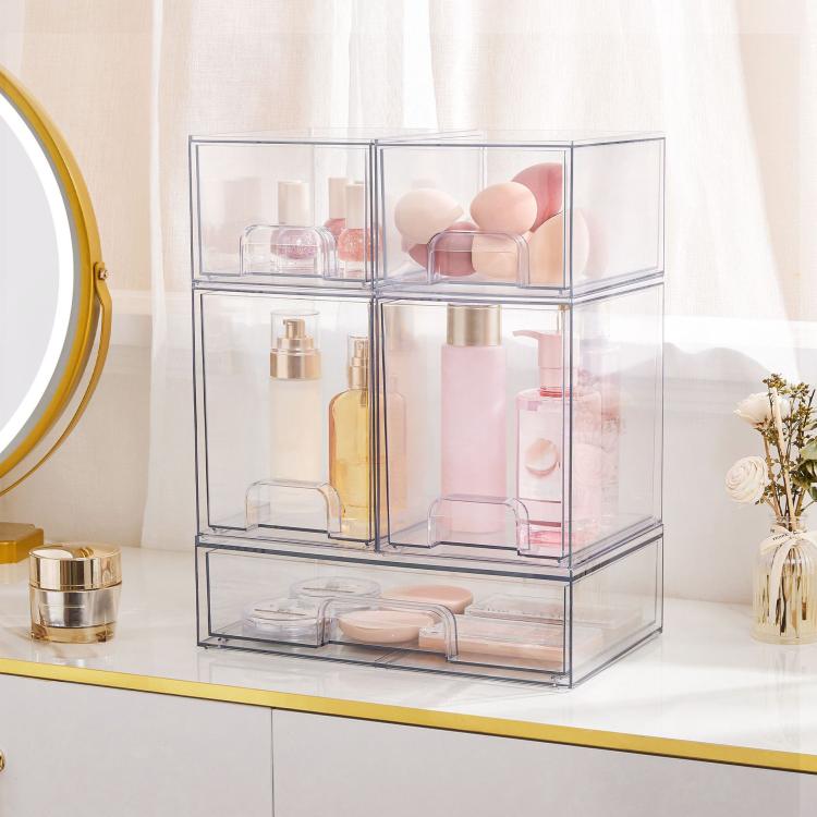 Porta profumi da scrivania organizer antipolvere in PET