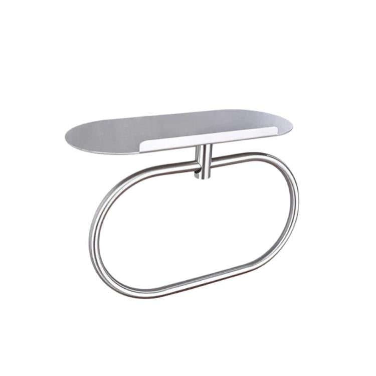 Anello portasciugamani con ripiano in acciaio inox