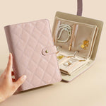 Organizer libro per gioielli in pelle PU con 5 pagine velluto