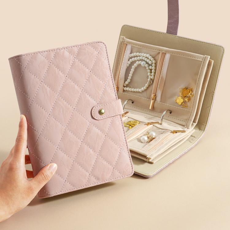 Organizer libro per gioielli in pelle PU con 5 pagine velluto