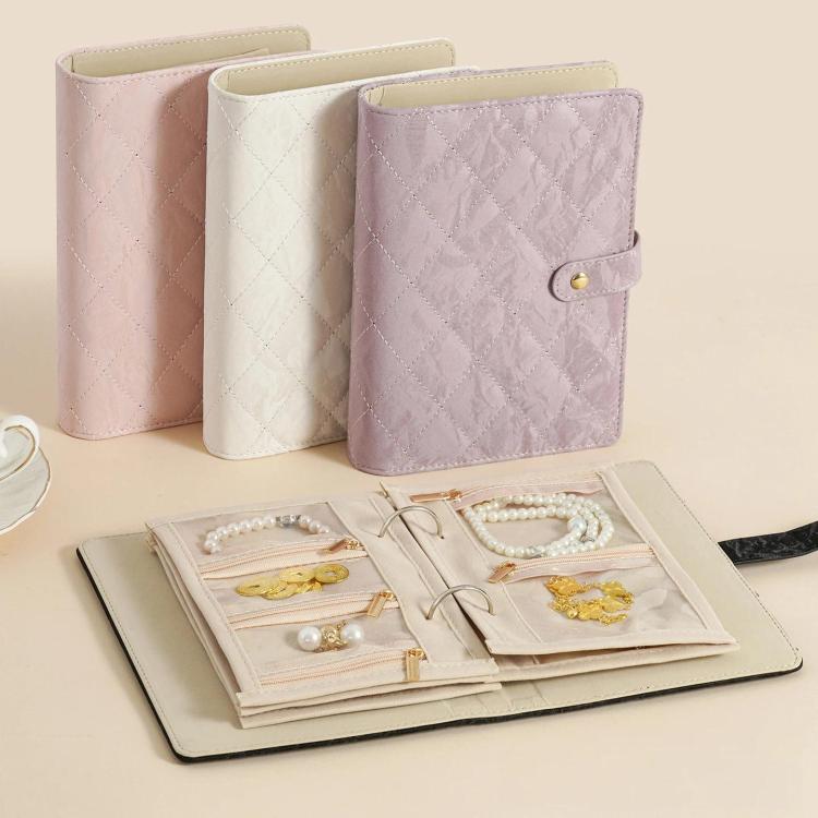 Organizer libro per gioielli in pelle PU con 5 pagine velluto