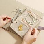 Organizer libro per gioielli in pelle PU con 5 pagine velluto