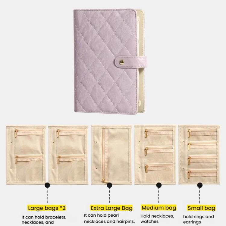 Organizer libro per gioielli in pelle PU con 5 pagine velluto