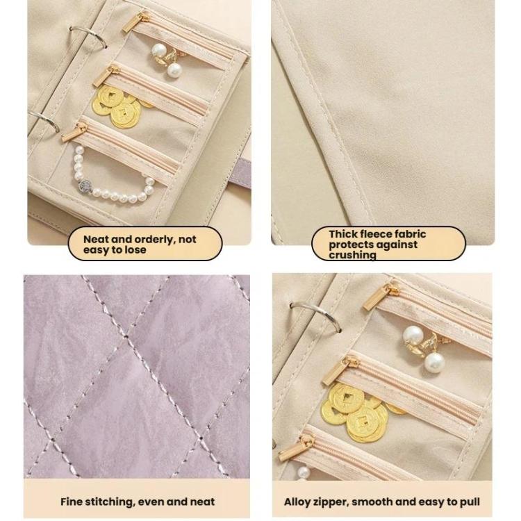 Organizer libro per gioielli in pelle PU con 5 pagine velluto
