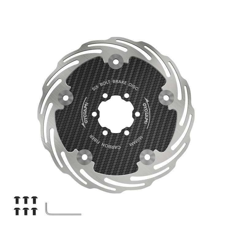 Disco freno bici fibra carbonio 160/180mm 6 fori