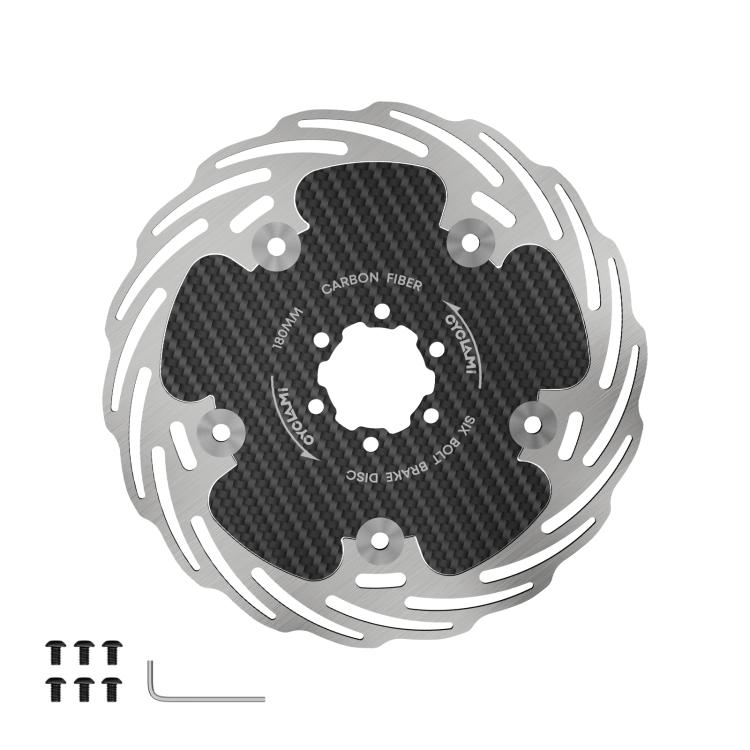 Disco freno bici fibra carbonio 160/180mm 6 fori