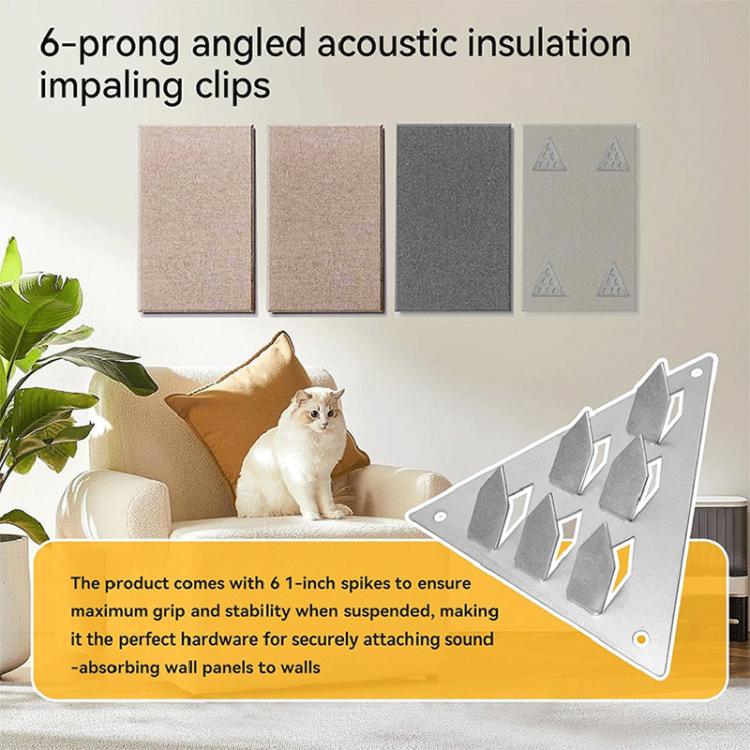 Morsetto a pressione triangolare per pannelli acustici 12pz